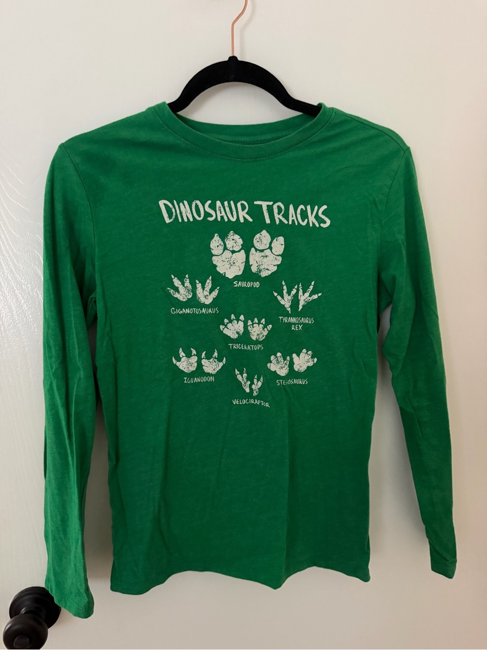Cat & Jack Green Long-Sleeve 'Dinosaur Tracks' Tee
